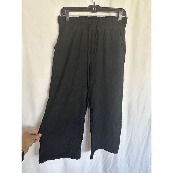 ANRABESS Women's Linen Pants Summer Casual Palazzo BeachPant Drawstring Size M - Picture 3 of 7